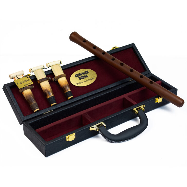 professional armenian duduk with wooden case handle