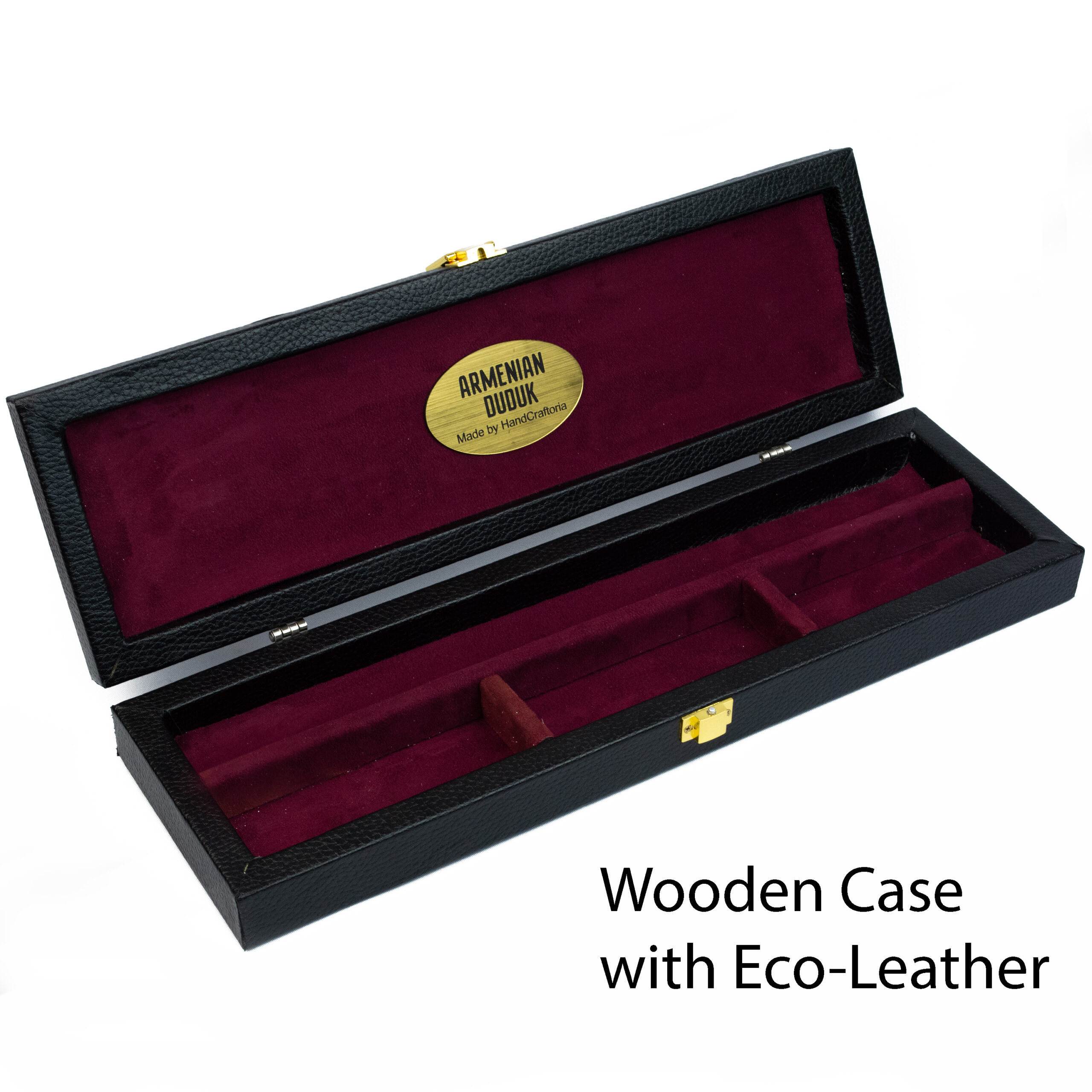 Hard Wooden Armenian Duduk Case — Eco-Leather Exterior (Case Only) - Image 3