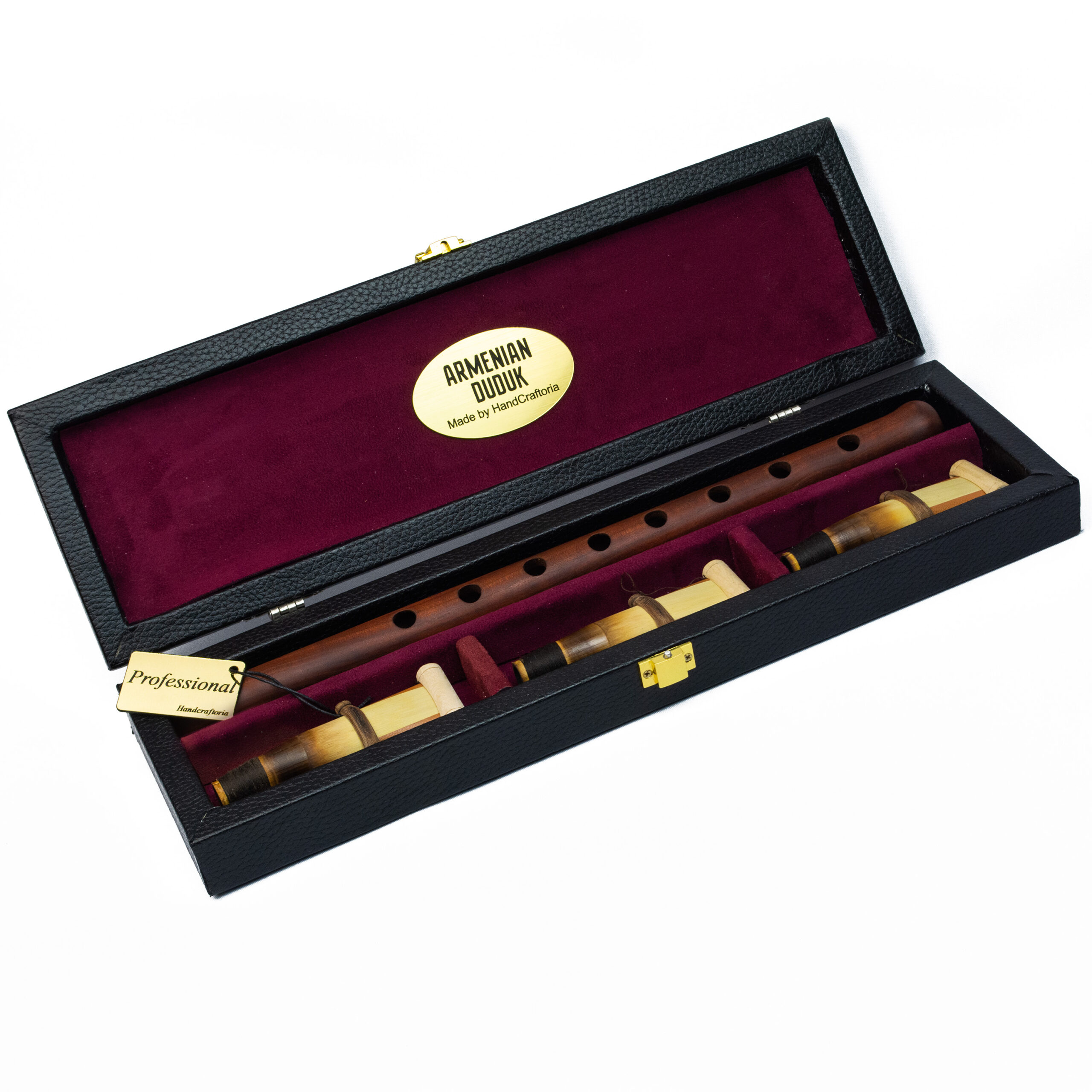 Hard Wooden Armenian Duduk Case — Eco-Leather Exterior (Case Only)